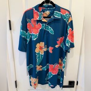 Chubbies Men's Tropical Polo Shirt - Blue and Red